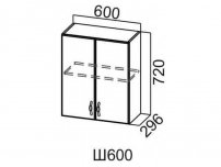 Шкаф навесной 600 Ш600-720 720х600х296мм Прованс